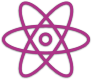 Icon for atom nucleus plus electron trajectories