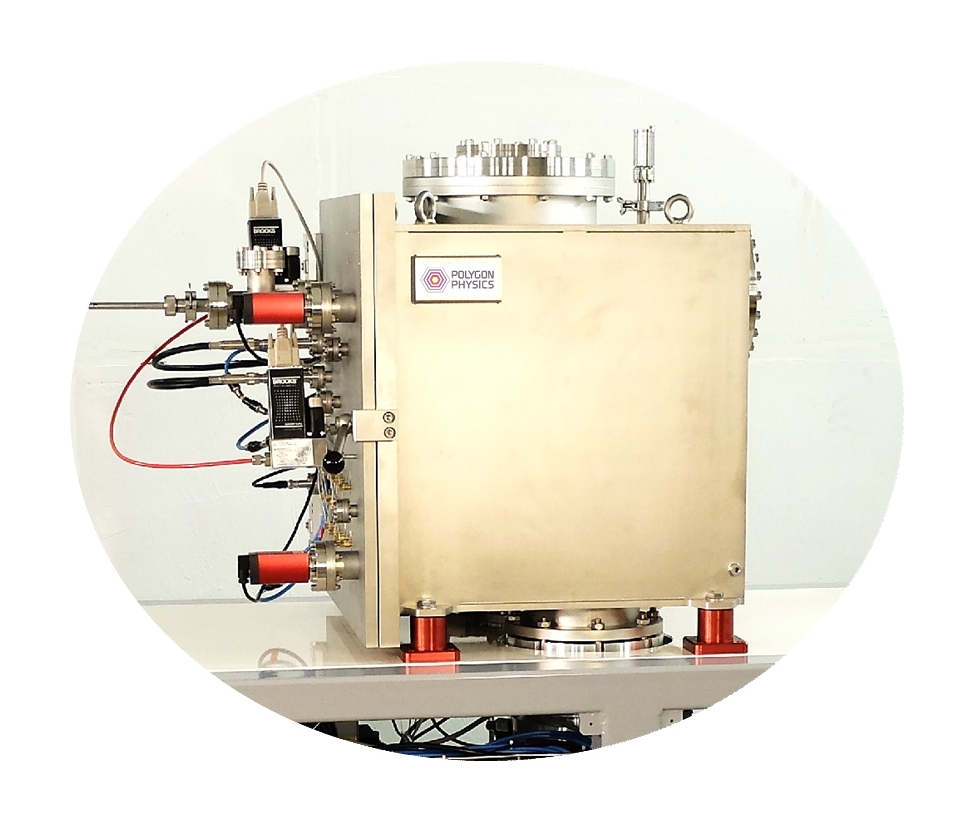 Photo of MBS-24 : a 50x50x50cm deposition system based on 24 individual ion sources for Ø10cm uniform (±2%) (multi-component) thin films