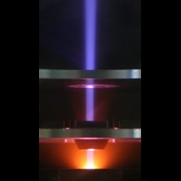 Photo of ion beam generated by single cavity ECR source