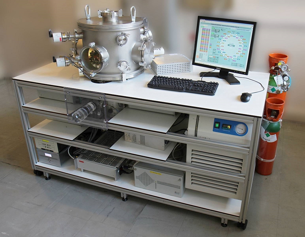 Photo of Ø 400 mm Ion Beam Deposition System with 20 ion sources, for samples up to Ø 300mm