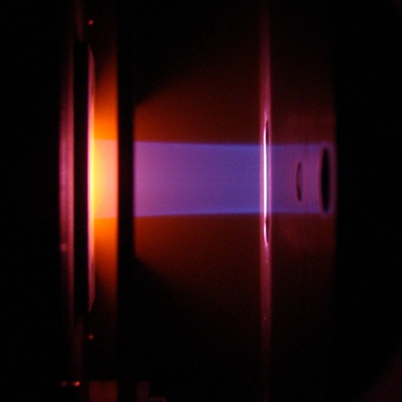 Photo of ion beam (generated from air) from a 4x20mm slit